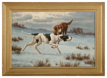 On the Scent: Hunting Dogs in the Snow by 
																	Anton Karssen